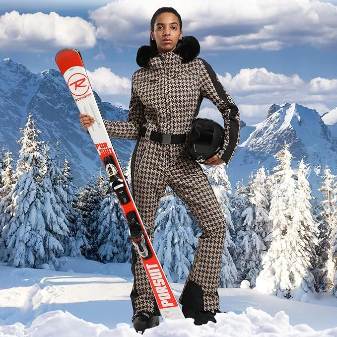 GSOU SNOW One-piece Ski Suit Women Thickening Snowboard Female Overalls Winter Windproof Waterproof Breathable Clothing Skiing