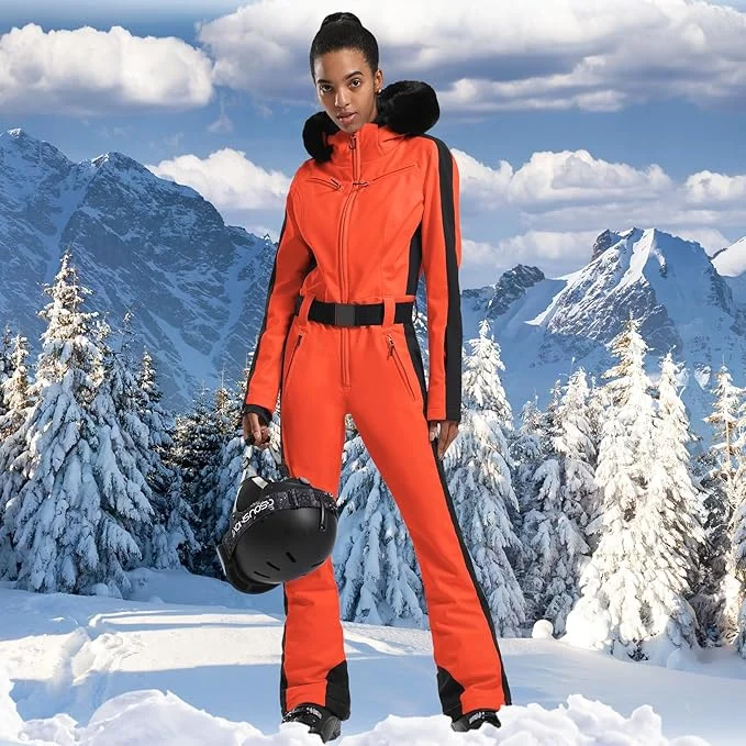 GSOU SNOW One-piece Ski Suit Women Thickening Snowboard Female Overalls Winter Windproof Waterproof Breathable Clothing Skiing