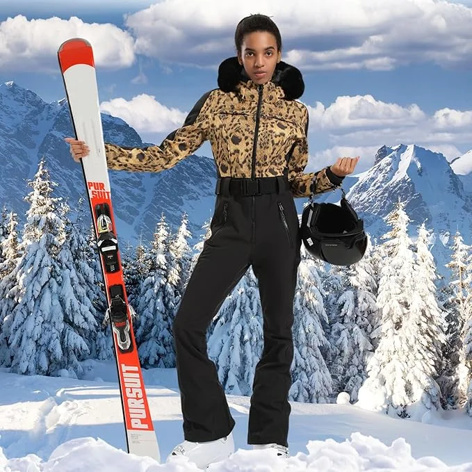 GSOU SNOW One-piece Ski Suit Women Thickening Snowboard Female Overalls Winter Windproof Waterproof Breathable Clothing Skiing