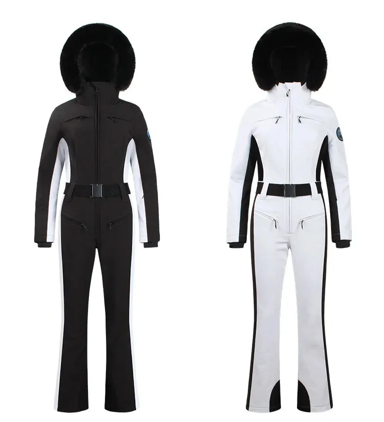 GSOU SNOW One-piece Ski Suit Women Thickening Snowboard Female Overalls Winter Windproof Waterproof Breathable Clothing Skiing