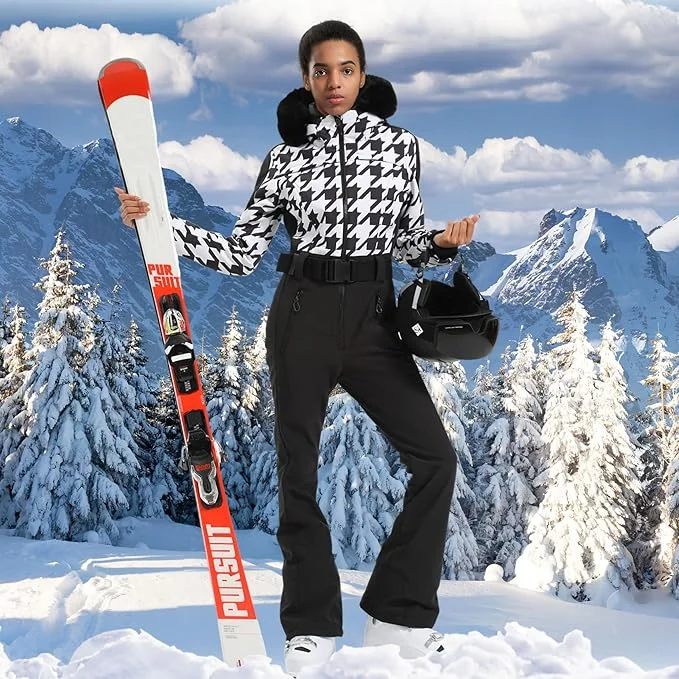 GSOU SNOW One-piece Ski Suit Women Thickening Snowboard Female Overalls Winter Windproof Waterproof Breathable Clothing Skiing
