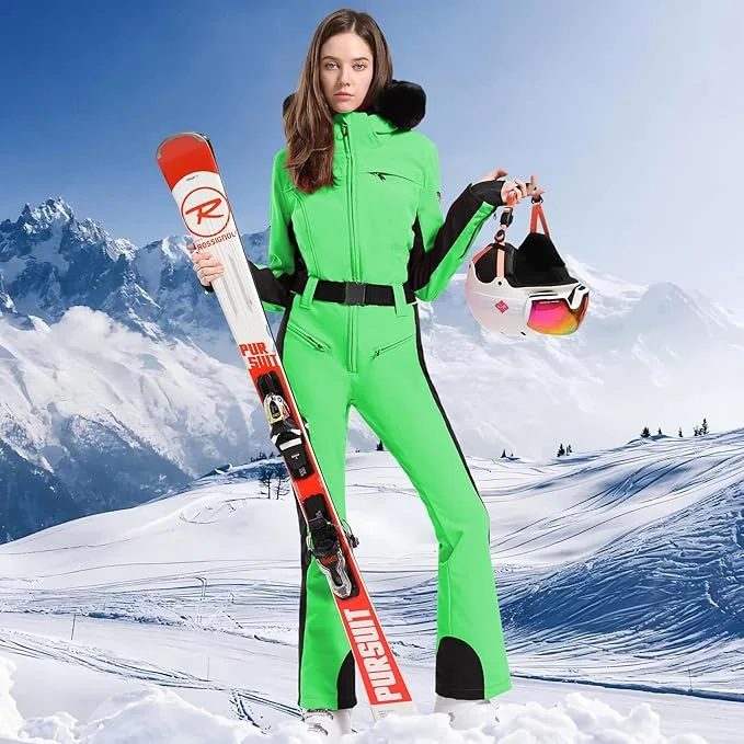 GSOU SNOW One-piece Ski Suit Women Thickening Snowboard Female Overalls Winter Windproof Waterproof Breathable Clothing Skiing