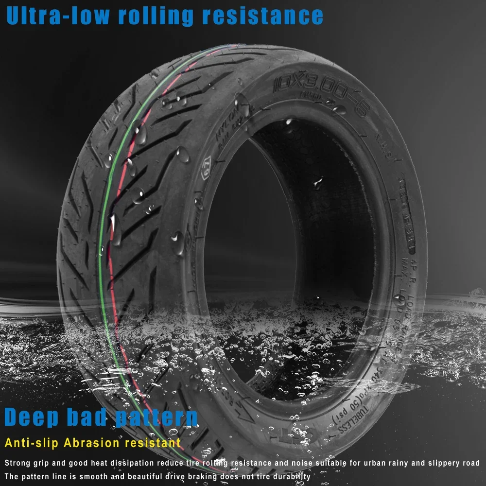 10x3.00-6 Tubeless Tire for Kugoo M4 Pro For Zero 11X for Kaabo Wolf 10 Inch City Road Vacuum Tire 10x3 Inch Tyre Parts