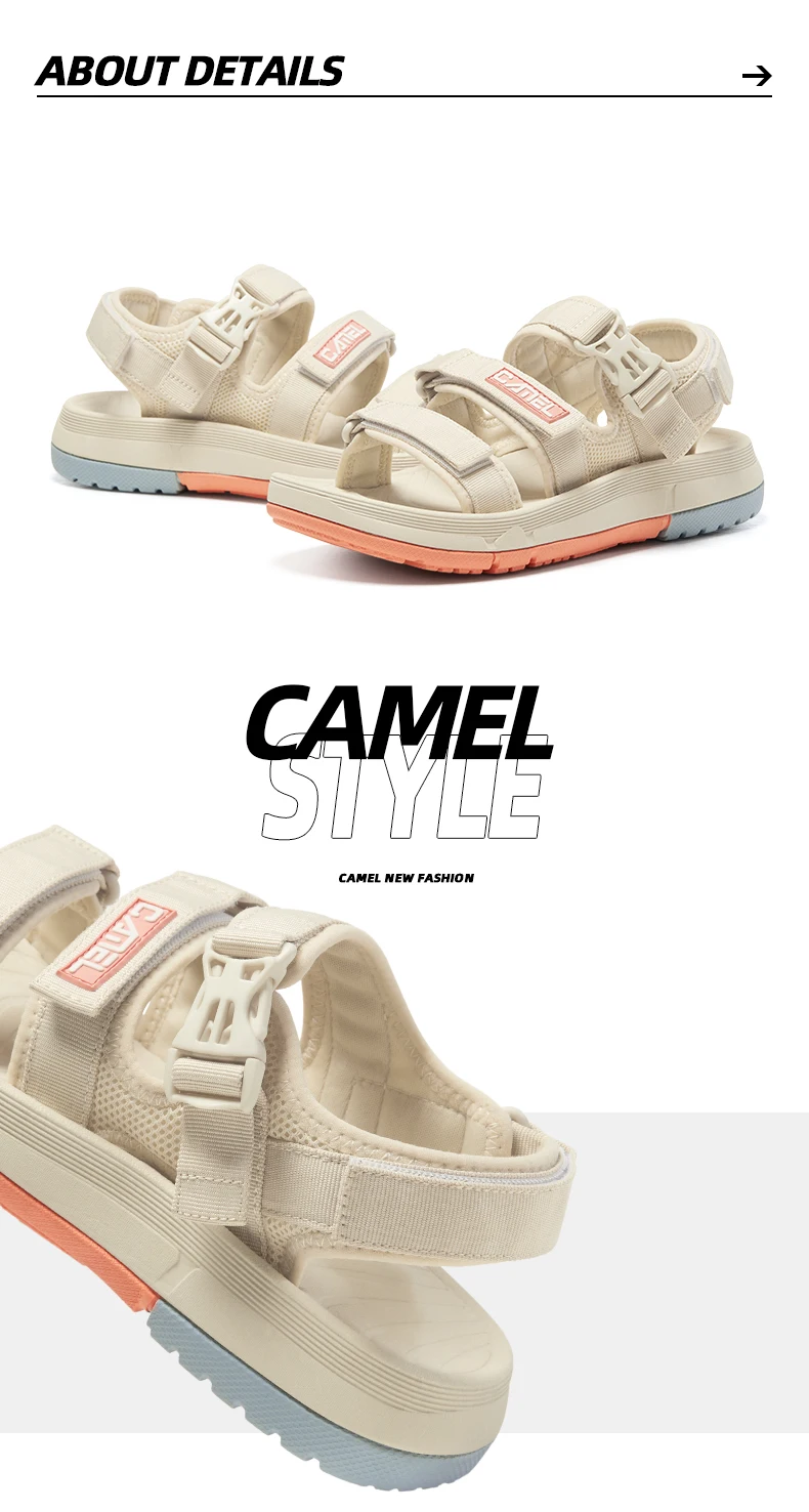 GOLDEN CAMEL Women's Sports Sandals Summer 2023 New Slippers Non-slip Soft Bottom Velcro Beach Sandal Ladies Shoes for Women