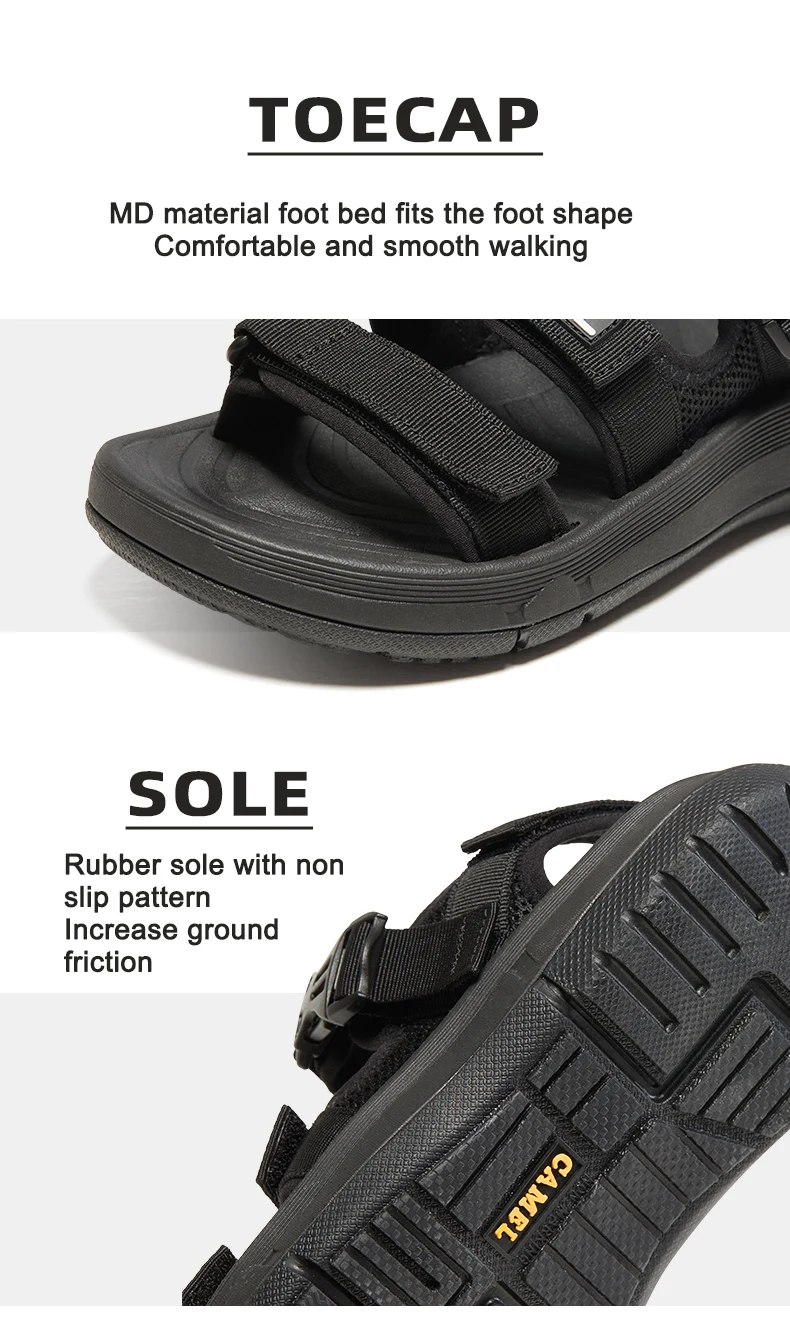 GOLDEN CAMEL Women's Sports Sandals Summer 2023 New Slippers Non-slip Soft Bottom Velcro Beach Sandal Ladies Shoes for Women