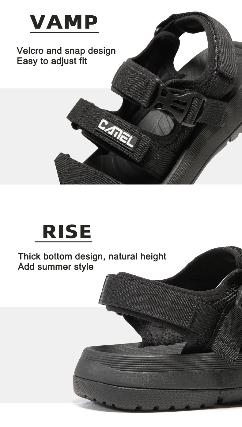 GOLDEN CAMEL Women's Sports Sandals Summer 2023 New Slippers Non-slip Soft Bottom Velcro Beach Sandal Ladies Shoes for Women