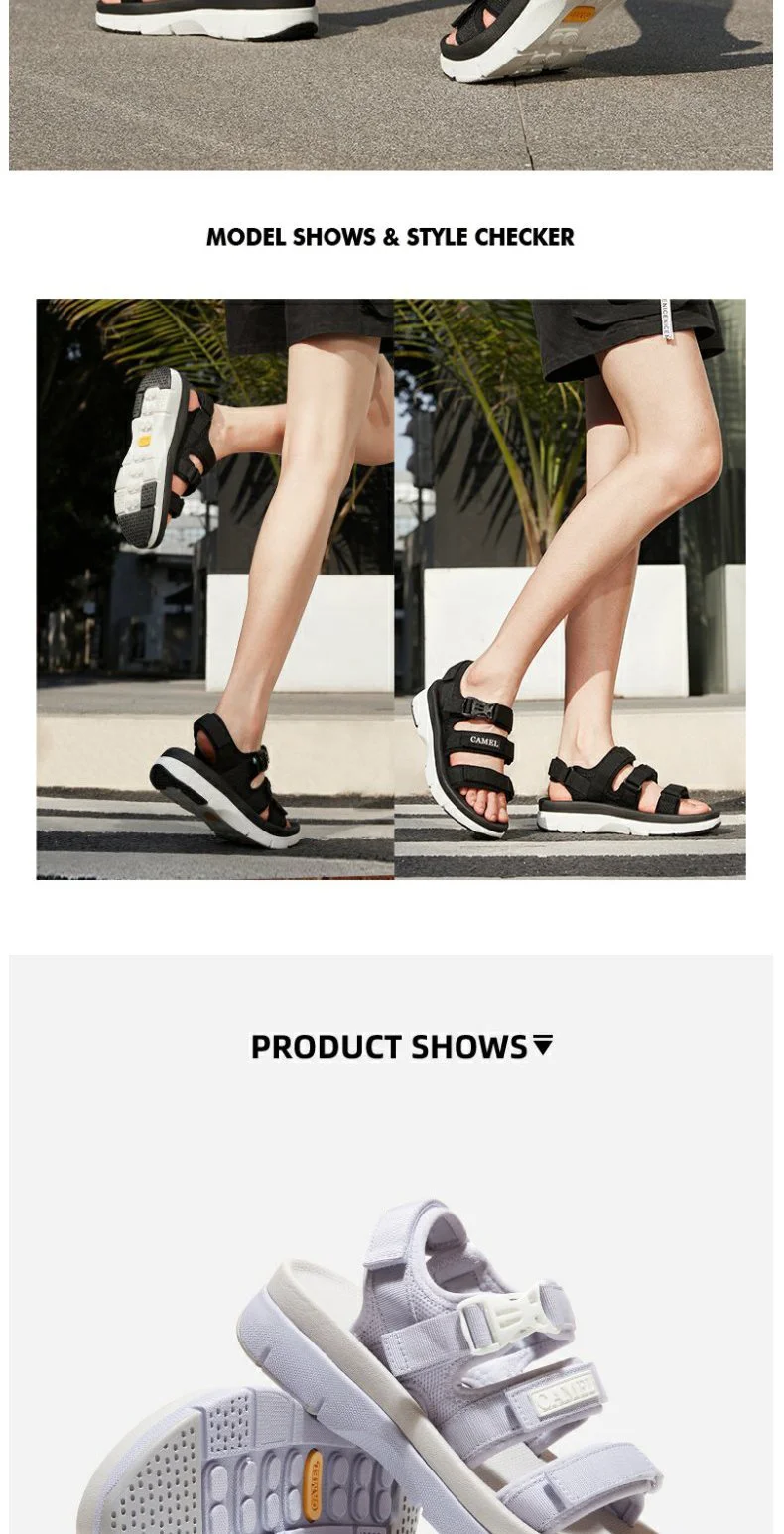 GOLDEN CAMEL Women's Sports Sandals Summer 2023 New Slippers Non-slip Soft Bottom Velcro Beach Sandal Ladies Shoes for Women