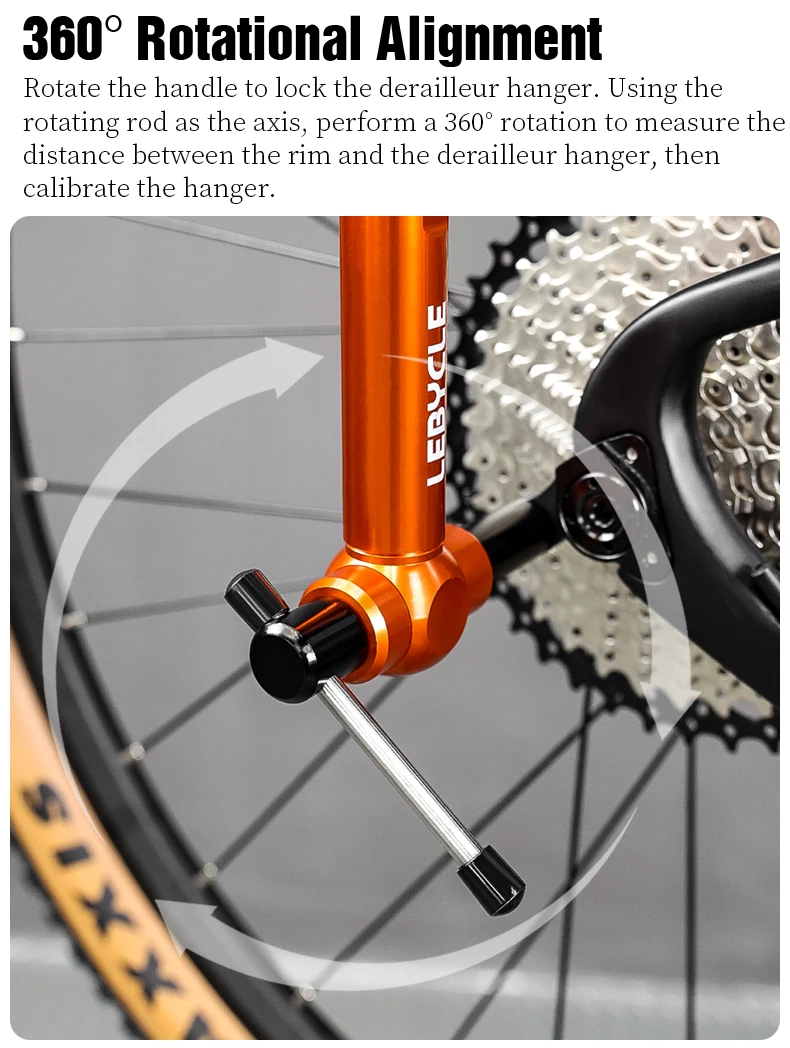 LEBYCLE Bicycle Derailleur Hanger Calibration Tool Bike Frame Tail Hook Straightener Tool Bike Derailleur Hanger Alignment Tool