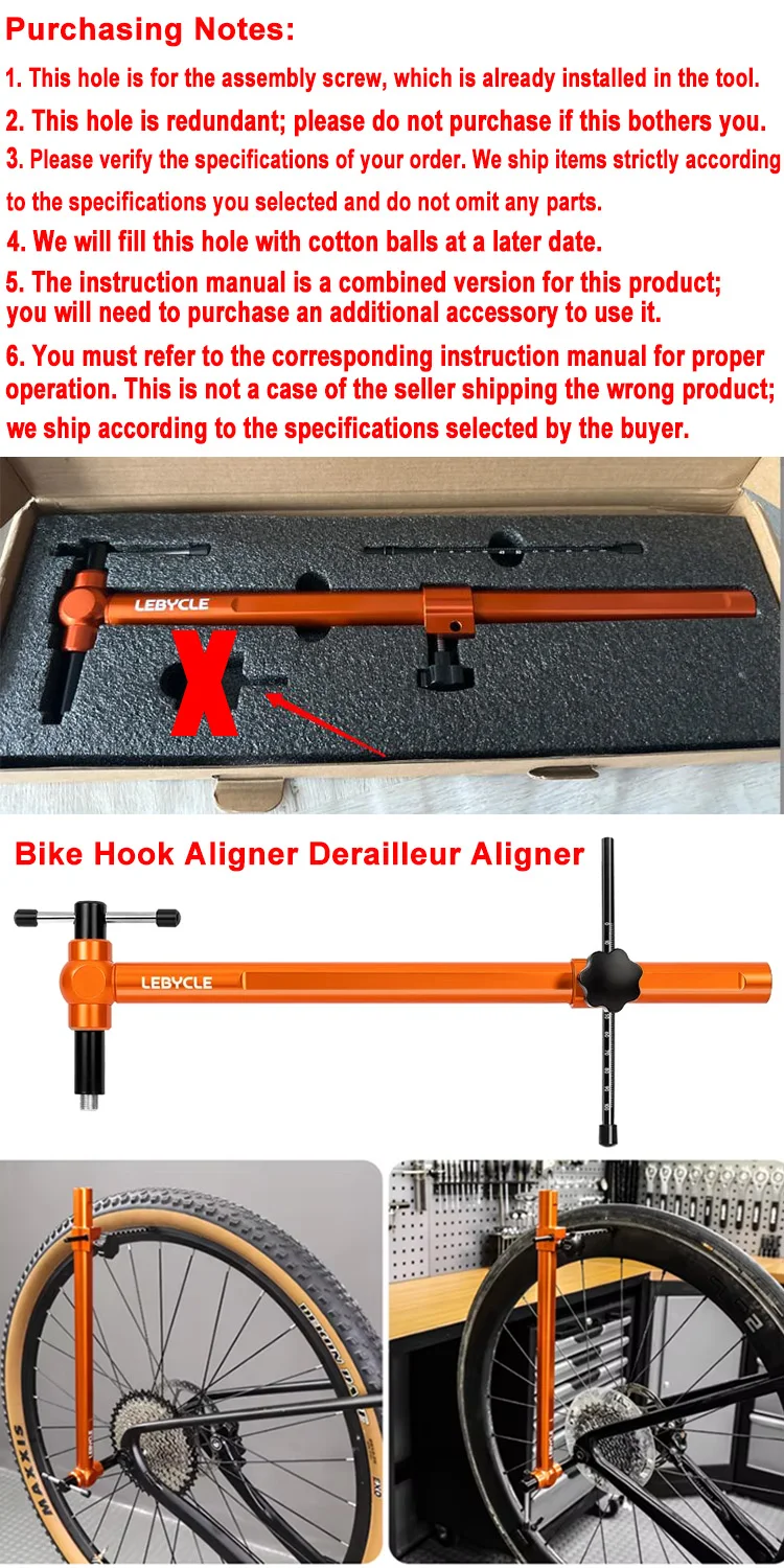 LEBYCLE Bicycle Derailleur Hanger Calibration Tool Bike Frame Tail Hook Straightener Tool Bike Derailleur Hanger Alignment Tool