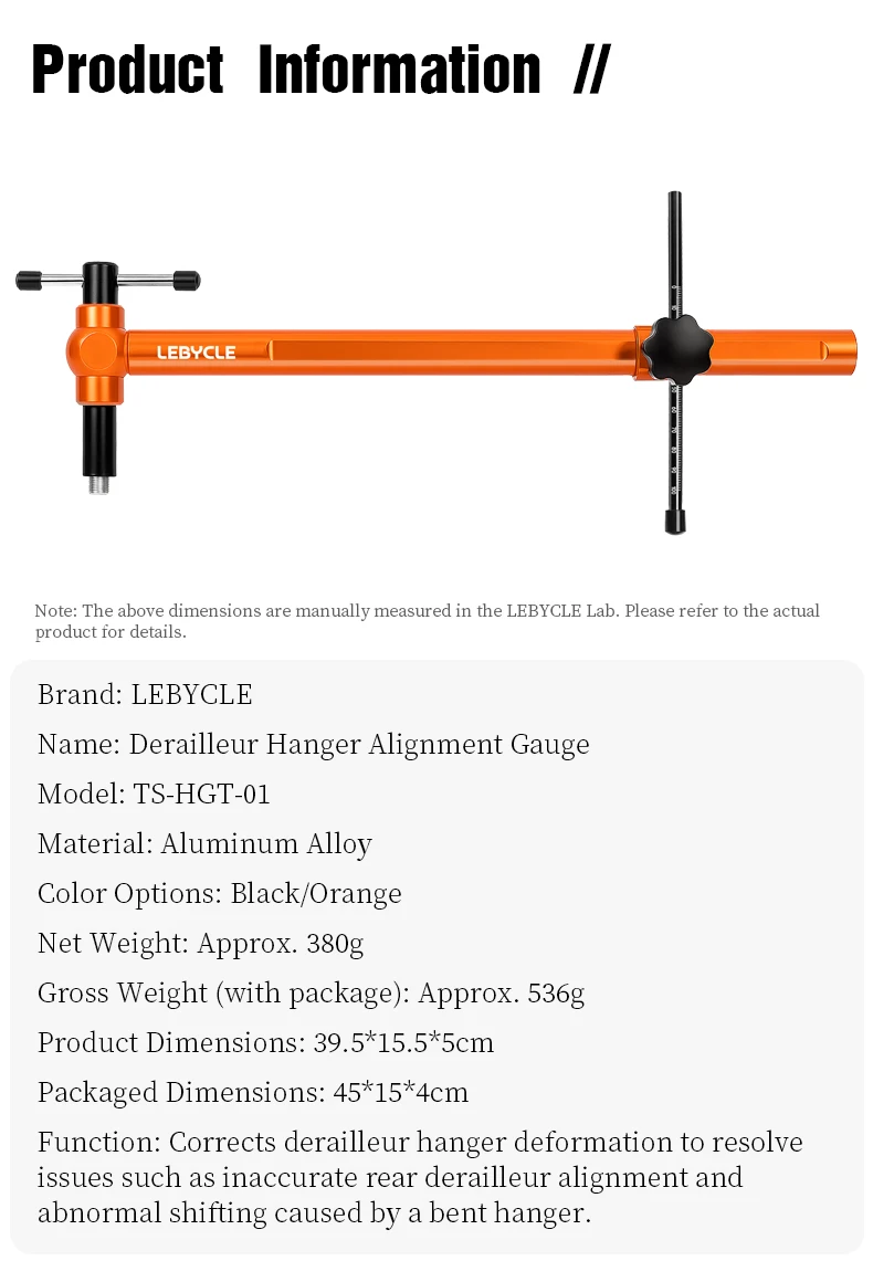 LEBYCLE Bicycle Derailleur Hanger Calibration Tool Bike Frame Tail Hook Straightener Tool Bike Derailleur Hanger Alignment Tool