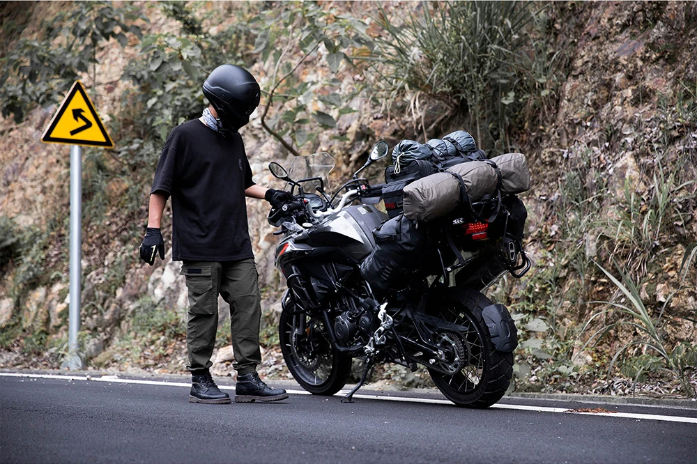 Rhinowalk Motorcycle Travel Luggage Bag Waterproof 19L-80L Expandable Big Capacity Motor Tail Bag Saddle Bag Pannier Rack