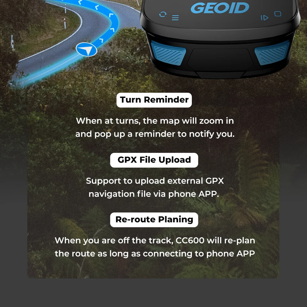 GEOID CC600 Route Navigation Bicycle GPS Computer 11 Languages Wireless Bike Speedometer Automatical WIFI ANT+ Odometer