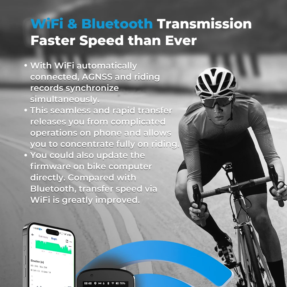 GEOID CC600 Route Navigation Bicycle GPS Computer 11 Languages Wireless Bike Speedometer Automatical WIFI ANT+ Odometer