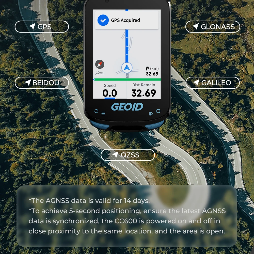GEOID CC600 Route Navigation Bicycle GPS Computer 11 Languages Wireless Bike Speedometer Automatical WIFI ANT+ Odometer