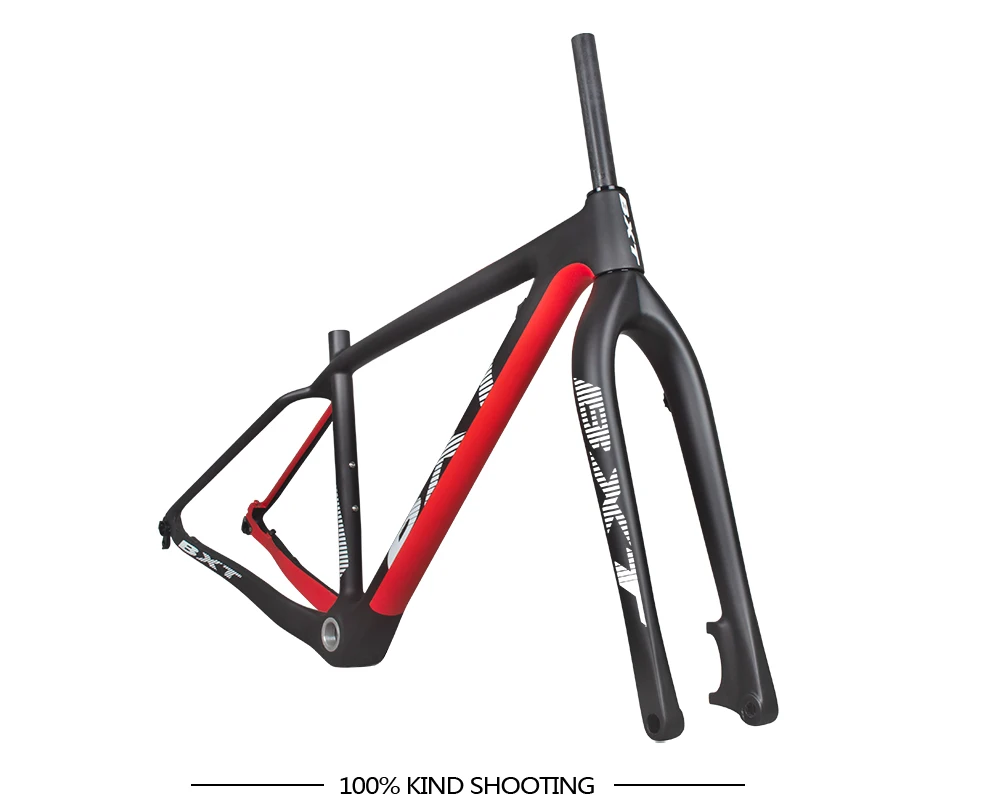 BXT 29er Carbon MTB Fork Boost 110*15mm Disc Brake Bike Fork 29'inch Tapered 1-1/8 To 1-1/2 Thru Axle Fork