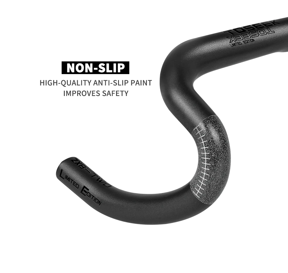 TOSEEK Full Carbon Fiber Handlebar Bent Bar Black Matte Finish Road Bike Carbon Handlebar 40/42/44 cm External Routing