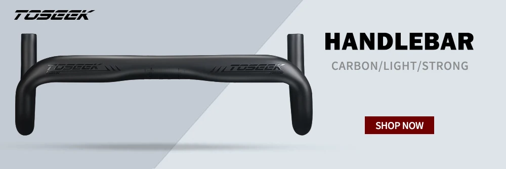 TOSEEK Full Carbon Fiber Handlebar Bent Bar Black Matte Finish Road Bike Carbon Handlebar 40/42/44 cm External Routing