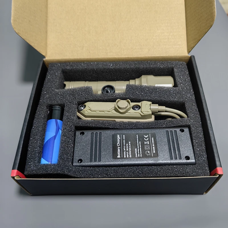 Outdoor 1200 Lumen Tactical Flashlight Matte Black Aluminum LED Light with Mlok System Remote Pressure Switch for Picatinny Rail