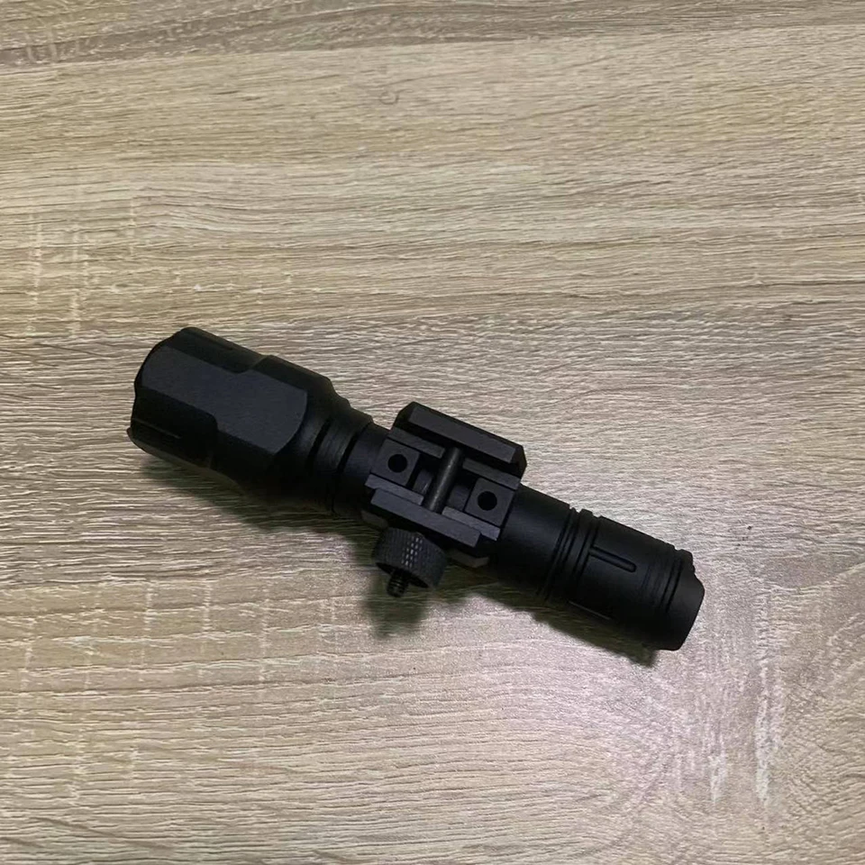 Outdoor 1200 Lumen Tactical Flashlight Matte Black Aluminum LED Light with Mlok System Remote Pressure Switch for Picatinny Rail
