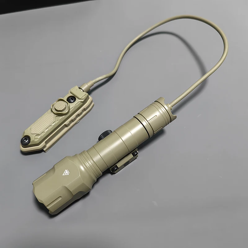 Outdoor 1200 Lumen Tactical Flashlight Matte Black Aluminum LED Light with Mlok System Remote Pressure Switch for Picatinny Rail