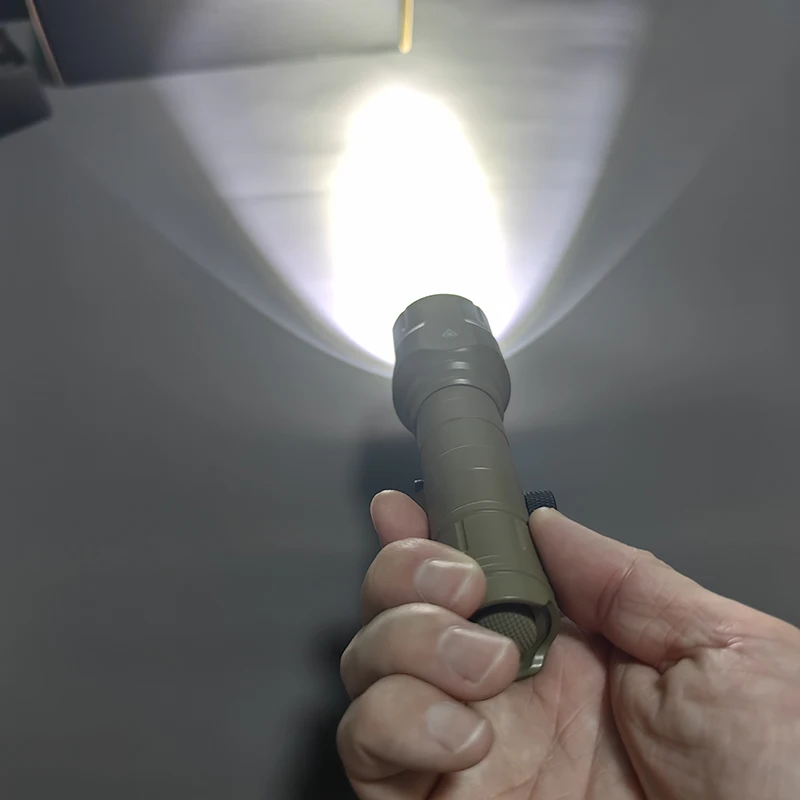 Outdoor 1200 Lumen Tactical Flashlight Matte Black Aluminum LED Light with Mlok System Remote Pressure Switch for Picatinny Rail