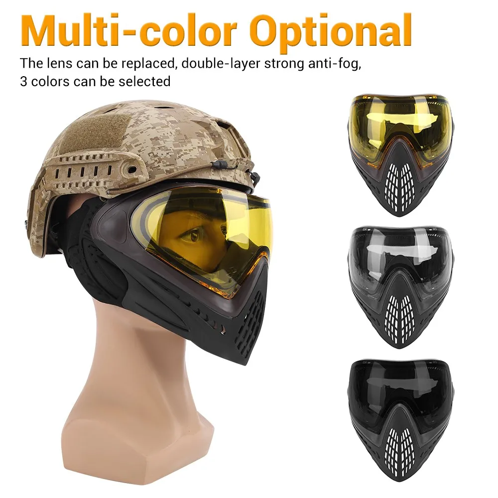 Tactical FMA F1 Mask Full Face Mask with Single Layer Lens Paintball Safety Anti-fog Goggle Mask Dustproof Airsoft Accessory