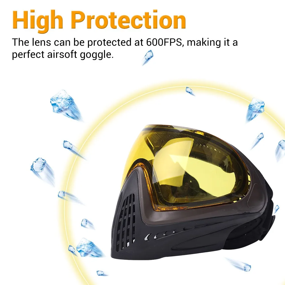 Tactical FMA F1 Mask Full Face Mask with Single Layer Lens Paintball Safety Anti-fog Goggle Mask Dustproof Airsoft Accessory
