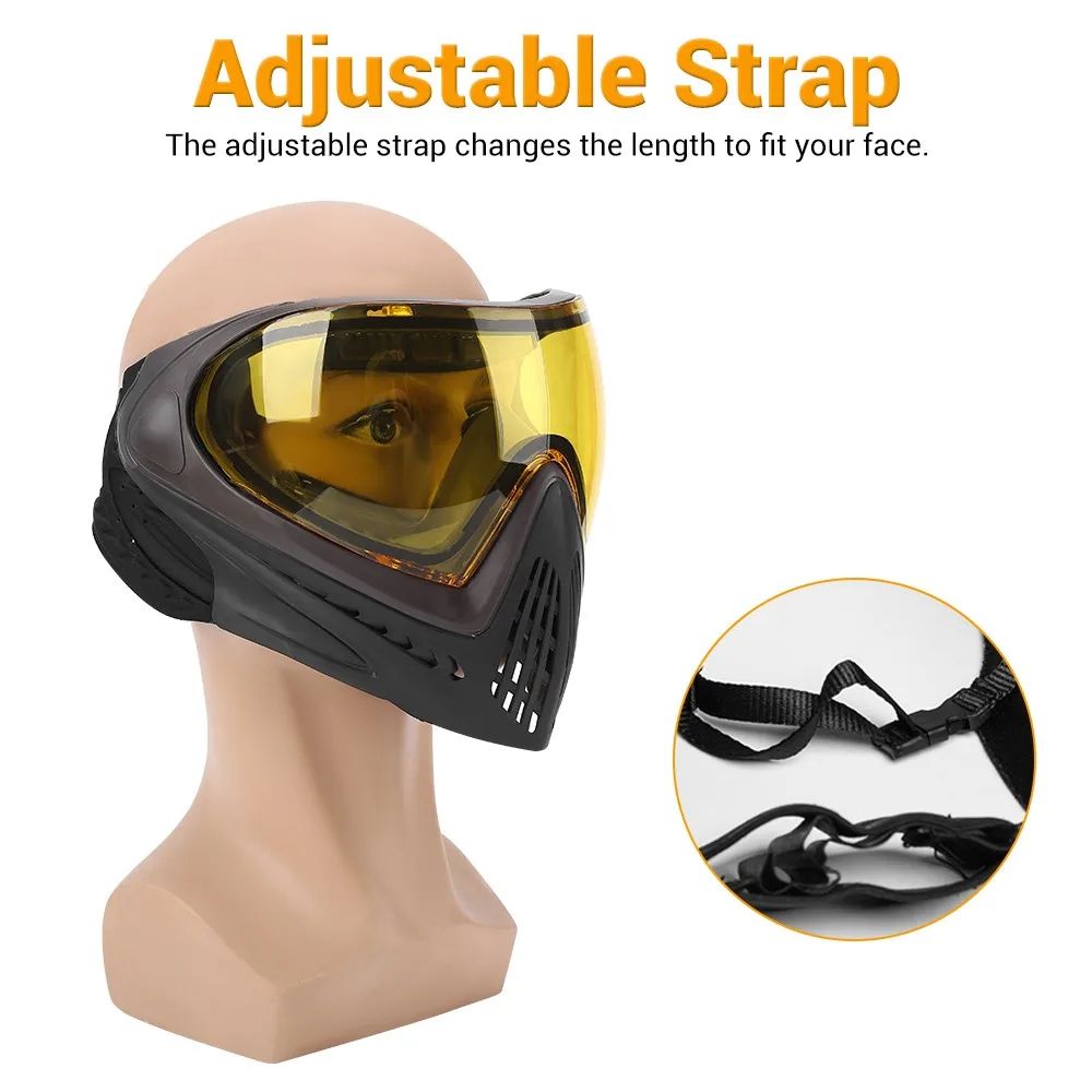 Tactical FMA F1 Mask Full Face Mask with Single Layer Lens Paintball Safety Anti-fog Goggle Mask Dustproof Airsoft Accessory