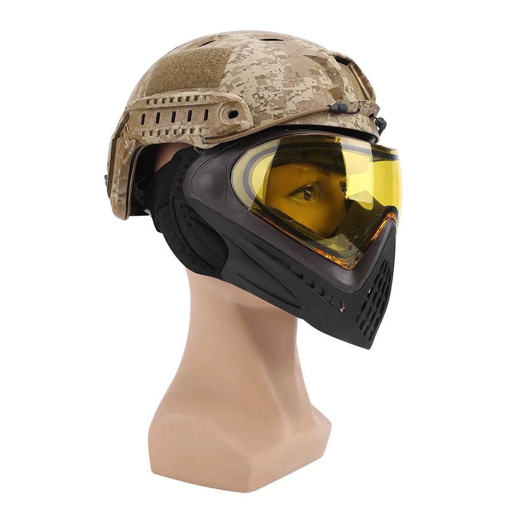 Tactical FMA F1 Mask Full Face Mask with Single Layer Lens Paintball Safety Anti-fog Goggle Mask Dustproof Airsoft Accessory