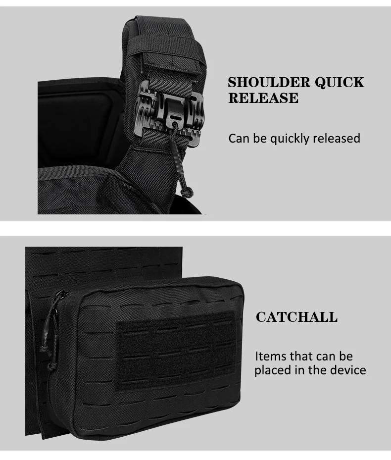 Artex New Combat Vest 6094 Quick Detachable Light Laser Cut Tactical Vest Black Gear to Carry Airsoft Carrier Combat equipment