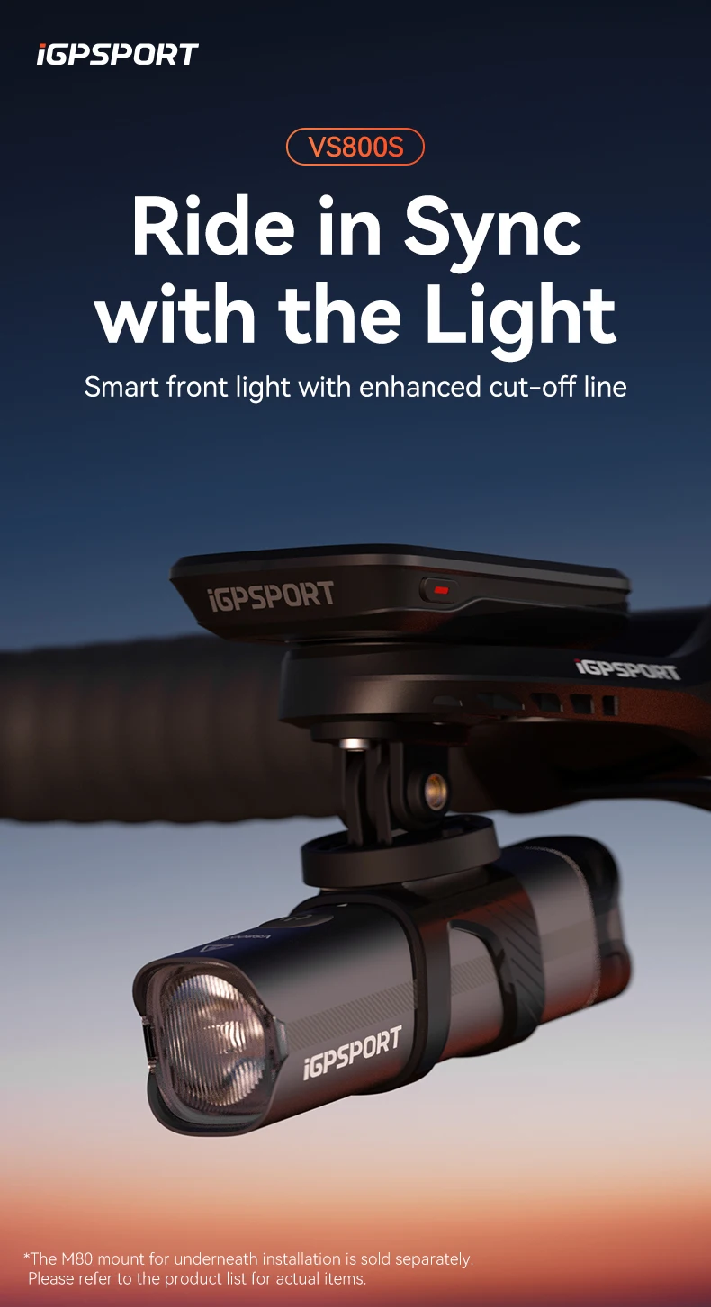 iGPSPORT VS800S Smart Bike Front Light 800 Lumen MTB Road Bike Lamp Headlight Cycling Flashlight Lantern Bike Accessories
