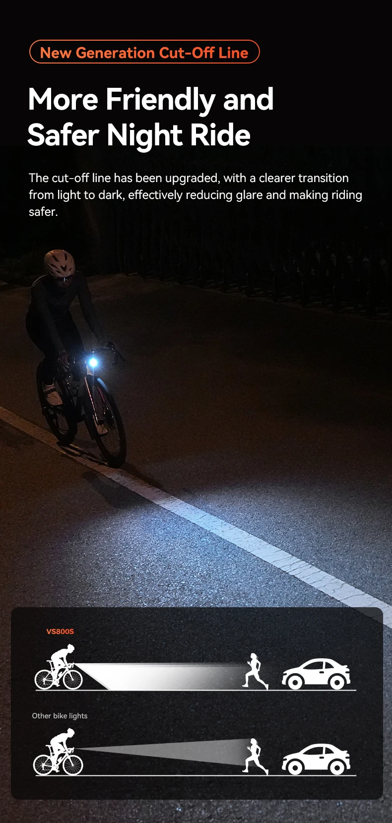 iGPSPORT VS800S Smart Bike Front Light 800 Lumen MTB Road Bike Lamp Headlight Cycling Flashlight Lantern Bike Accessories