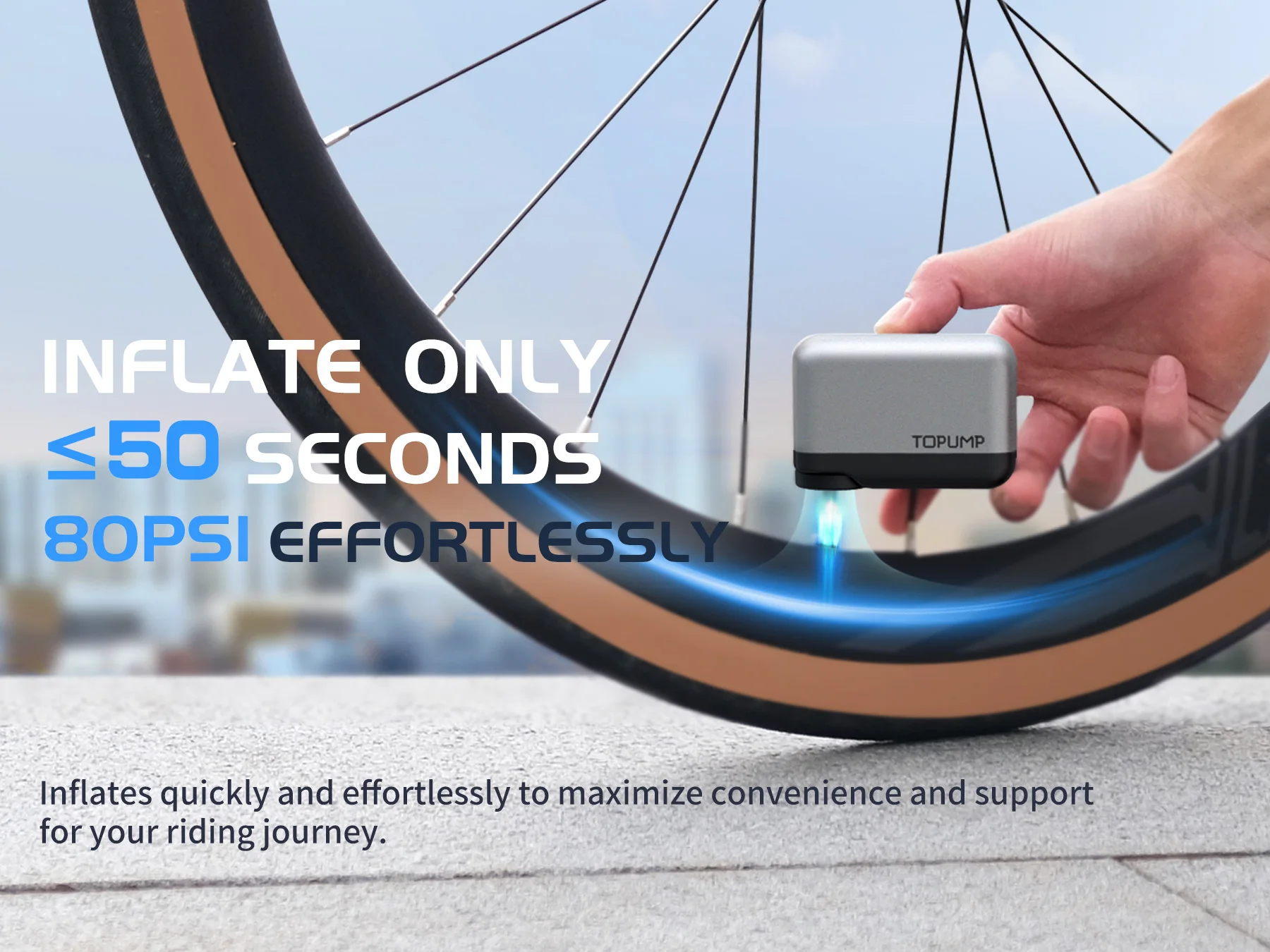 TB2 Mini Bicycle Pump Tire Inflator 120PSI Max Rechargeable Battery Cycling Bike Accessories Schrader Presta Valve Tiny Pump