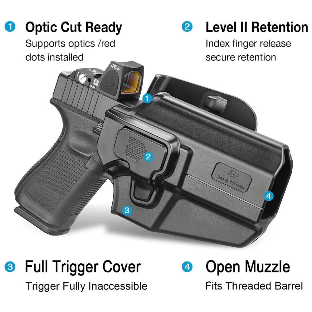 OWB Polymer Universal Holster,Fit G17,G19,M&P9,P320,TG3,TH9,GX4,APX,CZ75,CZP10C,Masada,and Other More Than 100 Models,Right/Left