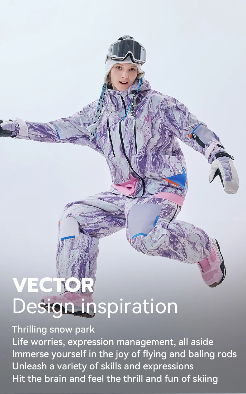VECTOR Men and Women Divided Cotton Ski Jacket Windproof and Waterproof Outdoor Skiing and Other Autumn/winter Outdoor Activitie