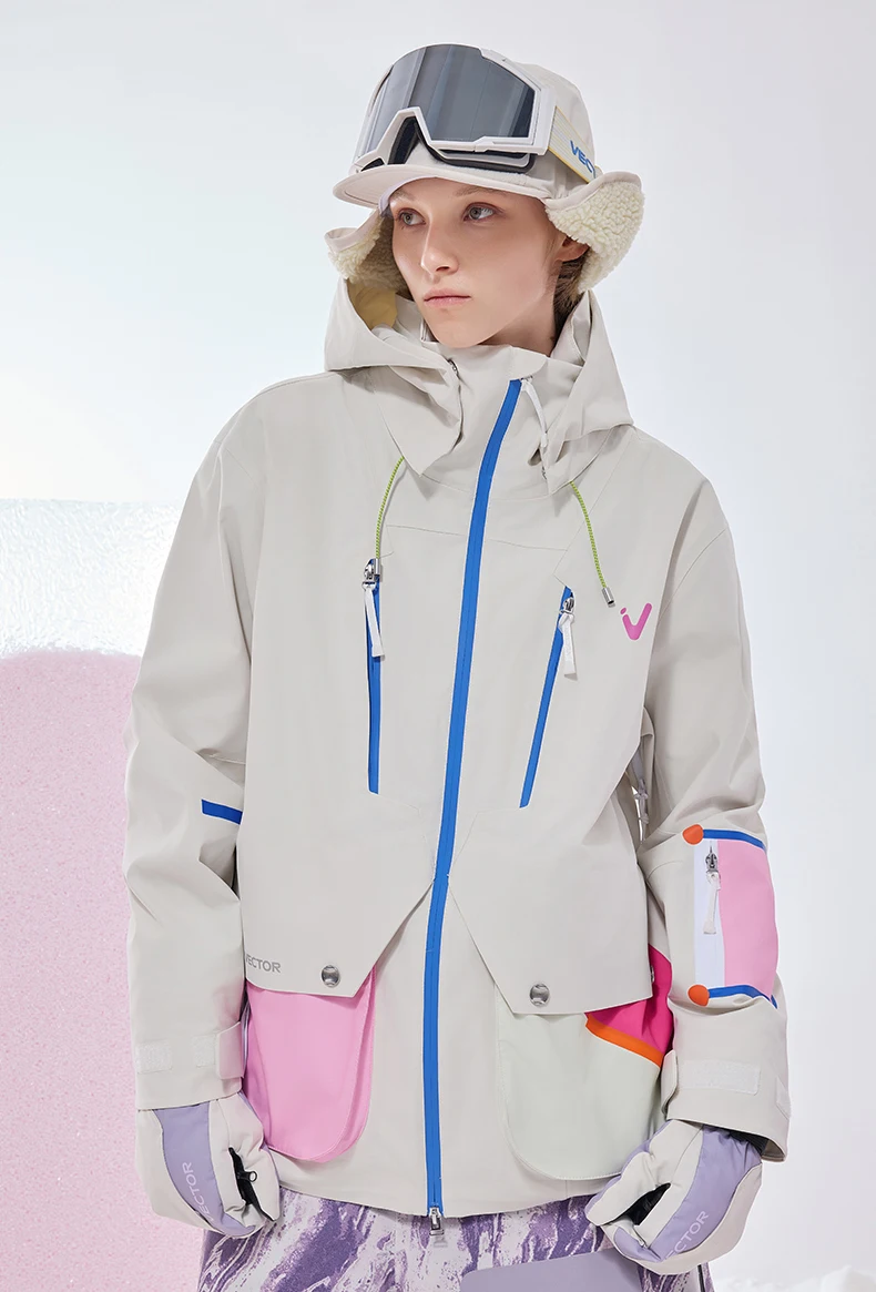 VECTOR Men and Women Divided Cotton Ski Jacket Windproof and Waterproof Outdoor Skiing and Other Autumn/winter Outdoor Activitie