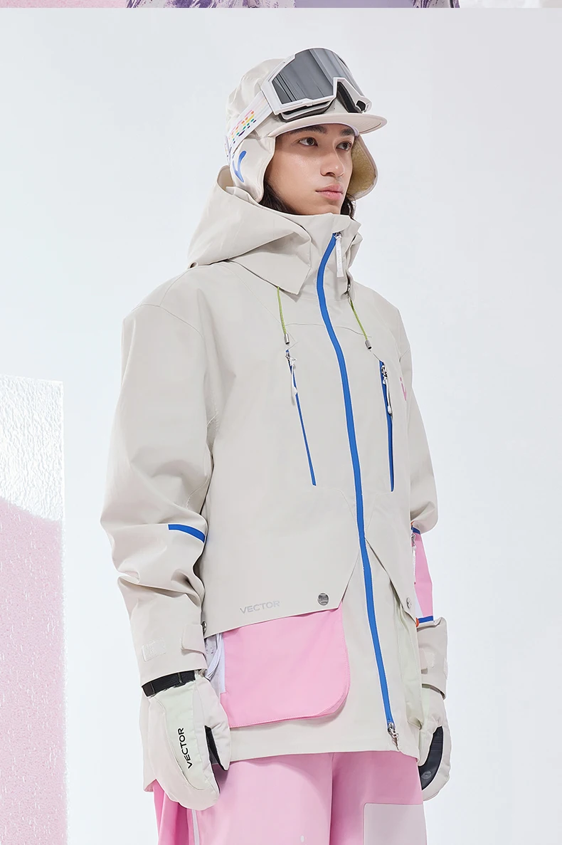 VECTOR Men and Women Divided Cotton Ski Jacket Windproof and Waterproof Outdoor Skiing and Other Autumn/winter Outdoor Activitie