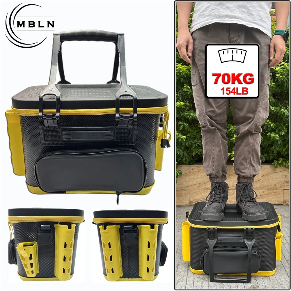 MBLN Brand,Portable EVA Fishing Tackle Box for Rod Storage, Waterproof & Durable Fishing Gear Storage Case,Live Fish Storage Box