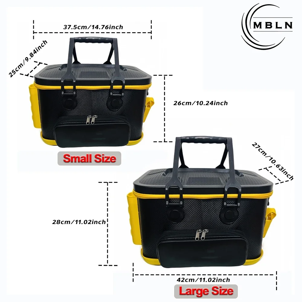 MBLN Brand,Portable EVA Fishing Tackle Box for Rod Storage, Waterproof & Durable Fishing Gear Storage Case,Live Fish Storage Box
