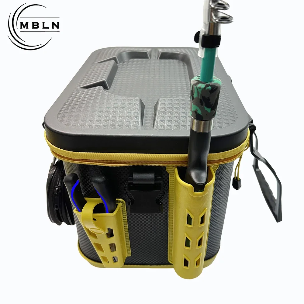 MBLN Brand,Portable EVA Fishing Tackle Box for Rod Storage, Waterproof & Durable Fishing Gear Storage Case,Live Fish Storage Box