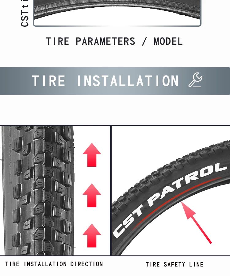 CST PATROL 27.5X2.60 2.80 29X2.40 MTB Bicycle Cross-Country Tire 27.5 29inch Wear-Resisting Bicycle Tyre 29er Mountain Bike Tire