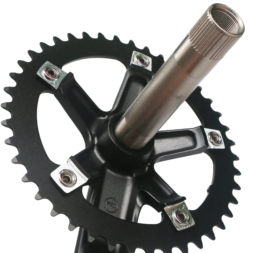 152mm 165mm 170mm 130BCD Bicycle Crankset Hollow Integrated Single Speed 5 Nail Folding Road Bike Crank set BB 44T Chainwheel