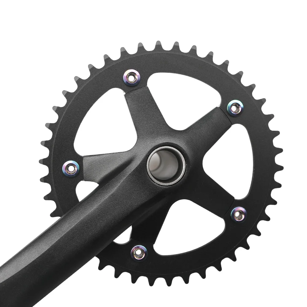 152mm 165mm 170mm 130BCD Bicycle Crankset Hollow Integrated Single Speed 5 Nail Folding Road Bike Crank set BB 44T Chainwheel