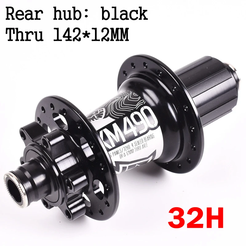 Koozer XM490 28 32 36 Holes Bicycle Hubs 4 Bearing MTB Disc Brake Hubs Mountain Bike Hub Rear Front 9*100mm or Rear 135x10mm