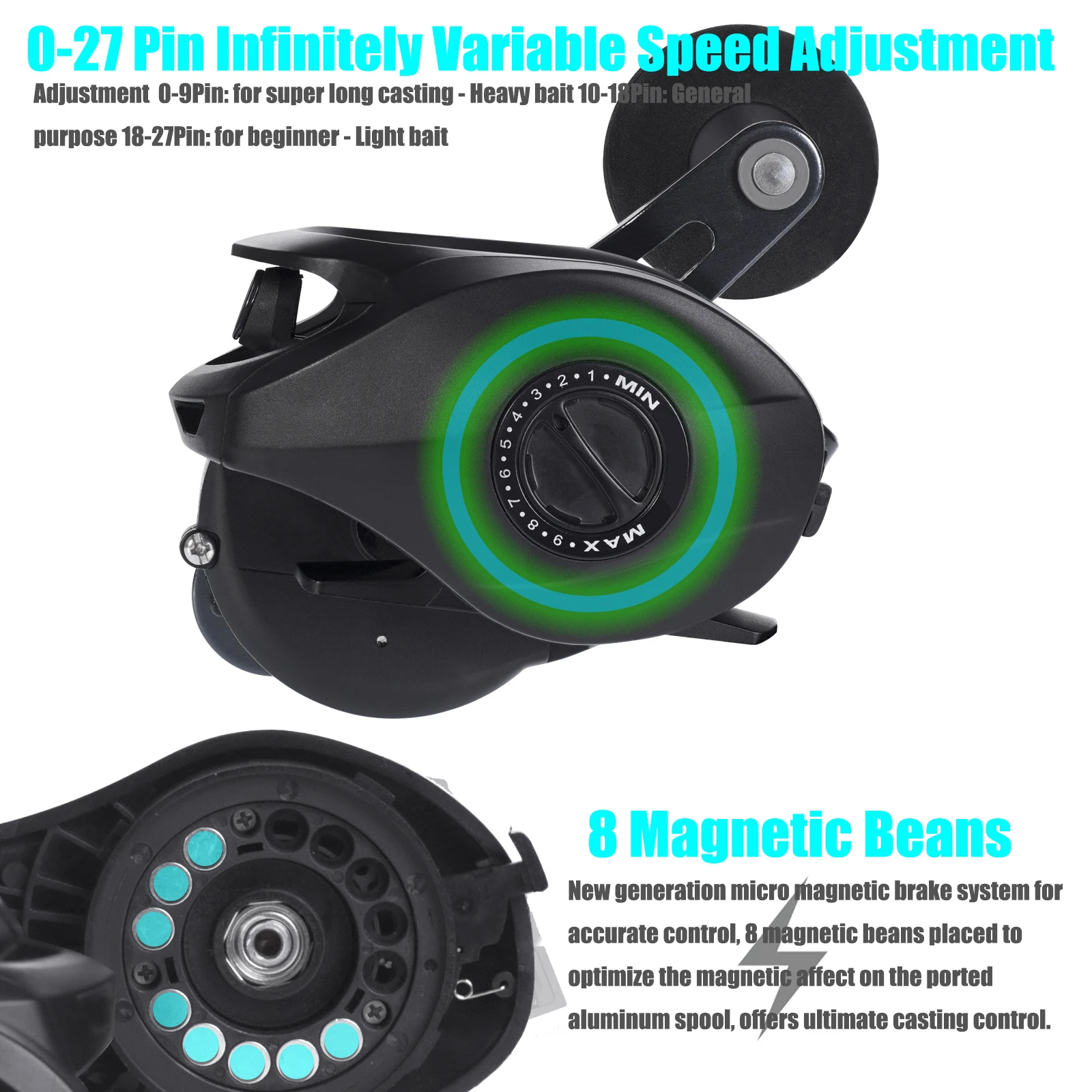 SAMOLLA Widen Body Baitcasting Reel Max Grag 12kg 6.3:1 Brass Gear Saltwater Catfishing Trolling Shake Slowly Wheel Seawater
