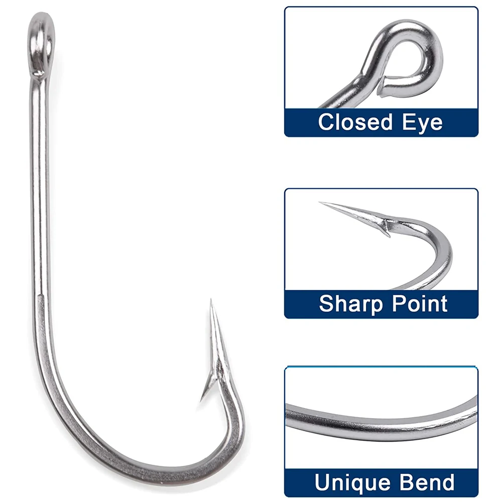 500Pcs Stainless Steel Fishing Hooks Long Shank Barbed Saltwater Fishing Hooks For Worm Single Circle Carp Fishing Hook