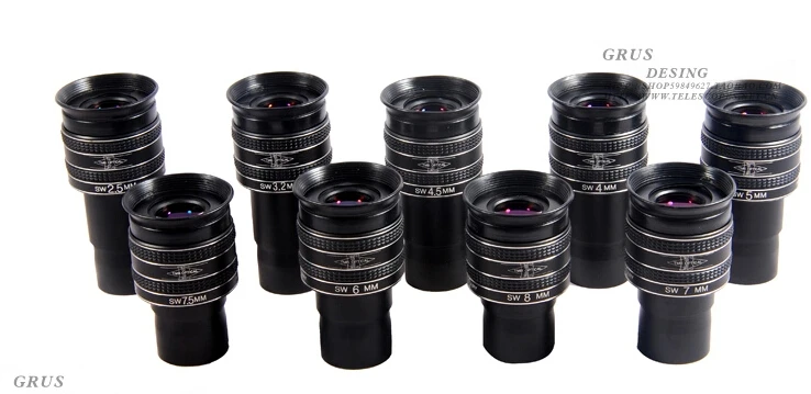AQUILA Telescope TMB Eyepiece 2.5mm/3.2mm/4mm/5mm/6mm/7mm/7.5mm/8mm/9mm Planetary II FOV 58 Degree Wide Angle 1.25inch