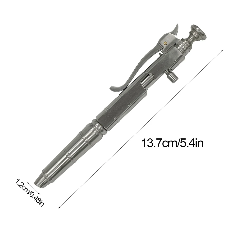 Outdoors Writing Tools EDC Stainless Steel Bamboo Model Tactical Pen Handmade Bolt Ballpoint Pen
