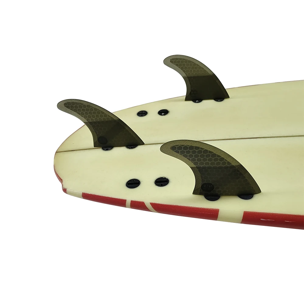 Thruster Tri Fins S/M/L/K2.1 Honeycomb Fiberglass Surfboard Fin with Double Tabs UPSURF FCS Compatible Surf Board Stabilizers