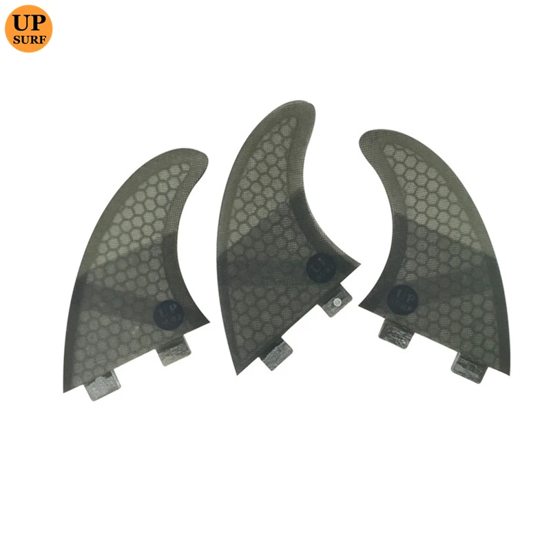 Thruster Tri Fins S/M/L/K2.1 Honeycomb Fiberglass Surfboard Fin with Double Tabs UPSURF FCS Compatible Surf Board Stabilizers